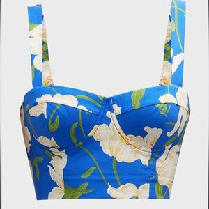 Cara Cara Blue Sleeveless Bustier Tank Top